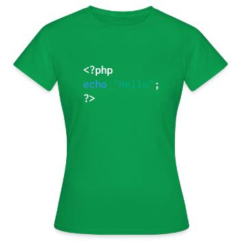 Entwickler php web humor lustig - Frauen T-Shirt - Kelly Green - Vorne - AI Model Female 172 dark (172cm)