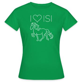 I love Isi, blanc - T-shirt Femme - vert - Devant - AI Model Female 172 dark (172cm)