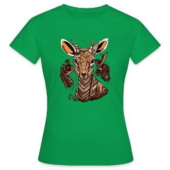 Maya l'antilope - T-shirt Femme - vert - Devant - AI Model Female 172 dark (172cm)