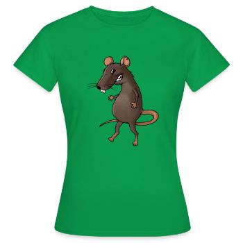 ratte rat cheese kaese animal tiere - Frauen T-Shirt - Kelly Green - Vorne - AI Model Female 172 dark (172cm)