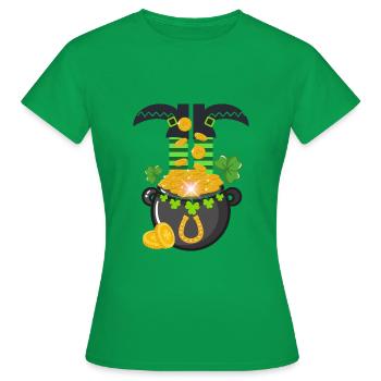 Pot d’or de la Saint-Patrick - T-shirt Femme - vert - Devant - AI Model Female 172 dark (172cm)