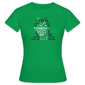 Iggy Pop: Lust for Life, song titles - Women's T-Shirt - kelly green - Front - AI Model Female 172 dark (172cm)
