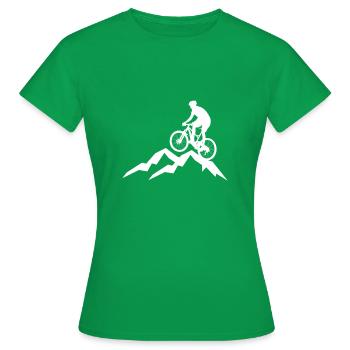 mountainbike white/white - Women's T-Shirt - kelly green - Front - AI Model Female 172 dark (172cm)