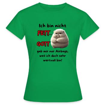 Je ne suis pas grosse... Dieu ne m’a donné que des airbags - T-shirt Femme - vert - Devant - AI Model Female 172 dark (172cm)
