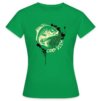 Carp Fishing Carp Diem - Women's T-Shirt - kelly green - Front - AI Model Female 172 dark (172cm)