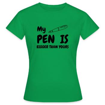 Stylo plus grand - T-shirt Femme - vert - Devant - AI Model Female 172 dark (172cm)