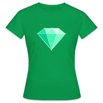 Edelsteine: Smaragt Zeichnung / Symbol. Juwel. - Frauen T-Shirt - Kelly Green - Vorne - AI Model Female 172 dark (172cm)