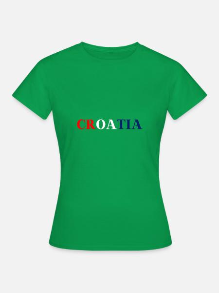 Kroatien Geschenkidee kroatische Flagge - Frauen T-Shirt - Kelly Green
