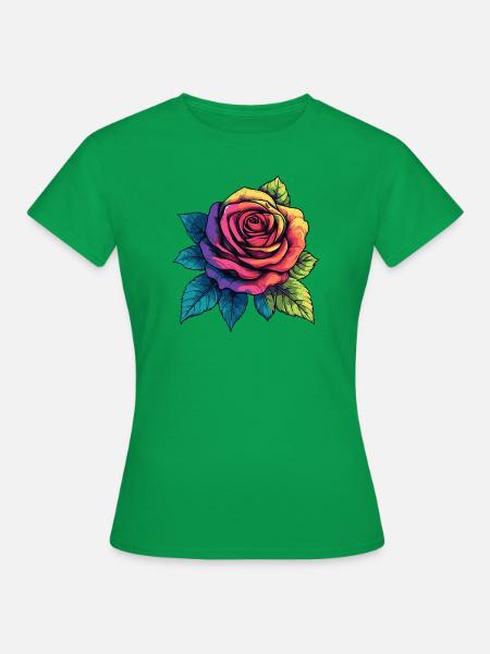 Rose Blume - Frauen T-Shirt - Kelly Green