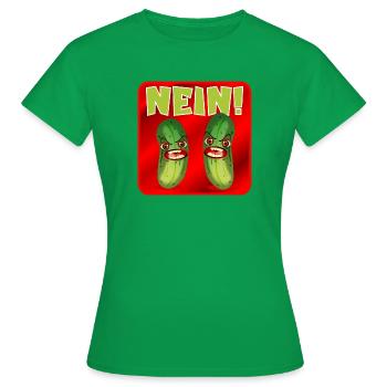SALZGURKEN ESSIGGURKEN - NEIN - Frauen T-Shirt - Kelly Green - Vorne - AI Model Female 172 dark (172cm)