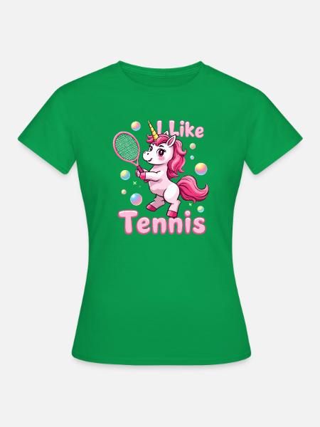 Einhorn Tennis Kinder Geschenk - Frauen T-Shirt - Kelly Green