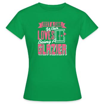 Glazier Sarcasm Level Based On Workplace Dumb - Women's T-Shirt - kelly green - Front - AI Model Female 172 dark (172cm)