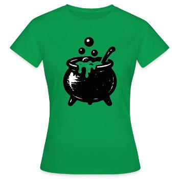 Hexenkessel Blubberzauber - Frauen T-Shirt - Kelly Green - Vorne - AI Model Female 172 dark (172cm)