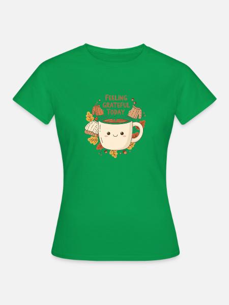 Dankbare Latte Tasse - Frauen T-Shirt - Kelly Green