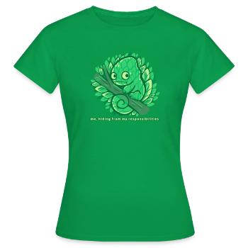Mich vor meiner Verantwortung verstecken - Frauen T-Shirt - Kelly Green - Vorne - AI Model Female 172 dark (172cm)