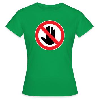 Attention : Ne pas toucher, ne pas toucher symbole - T-shirt Femme - vert - Devant - AI Model Female 172 dark (172cm)