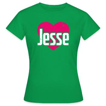 I Love Jesse Pinkes Herz Ich liebe Jesse - Frauen T-Shirt - Kelly Green - Vorne - AI Model Female 172 dark (172cm)