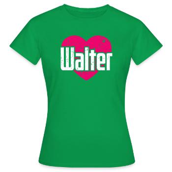 J’adore Walter Cœur Rose J’aime Walter - T-shirt Femme - vert - Devant - AI Model Female 172 dark (172cm)