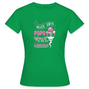 Alles Gute Papa wünscht dir dein bester Schwimmer - Frauen T-Shirt - Kelly Green - Vorne - AI Model Female 172 dark (172cm)