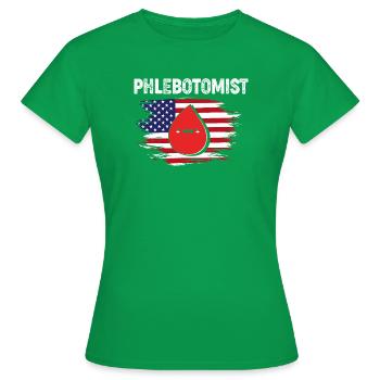 Pflege Pfleger Pflegerin Blutentnahme Phlebotomist - Frauen T-Shirt - Kelly Green - Vorne - AI Model Female 172 dark (172cm)