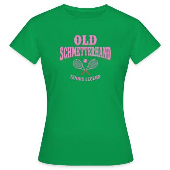Tennis Fun Shirt, Old Schmetterhand Hoodie, Socken - Frauen T-Shirt - Kelly Green - Vorne - AI Model Female 172 dark (172cm)