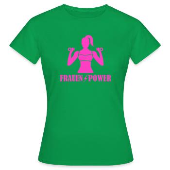 Frauenpower Krafttraining - Frauen T-Shirt - Kelly Green - Vorne - AI Model Female 172 dark (172cm)