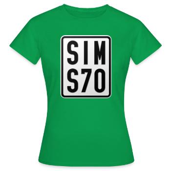 Simson S70 Moped Kennzeichen - Frauen T-Shirt - Kelly Green - Vorne - AI Model Female 172 dark (172cm)