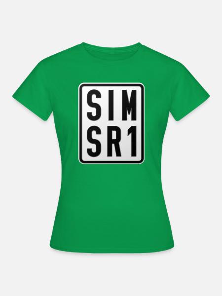 Simson SR1 Moped Kennzeichen - Frauen T-Shirt - Kelly Green