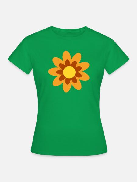 70er Jahre Blume Blüte Geschenk Hippie - Frauen T-Shirt - Kelly Green