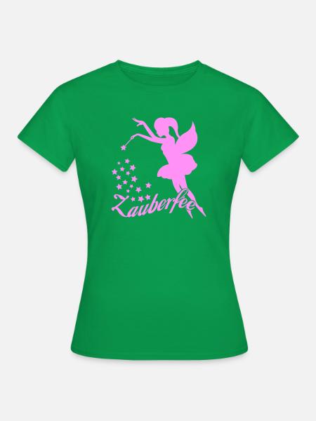 Pink Zauberfee mit Sternen - Frauen T-Shirt - Kelly Green