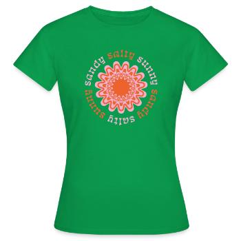 sandy-salty-summer-design - Frauen T-Shirt - Kelly Green - Vorne - AI Model Female 172 dark (172cm)