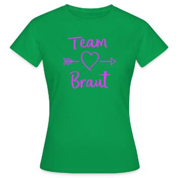 Team Braut Herz Pfeil Design - Frauen T-Shirt - Kelly Green - Vorne - AI Model Female 172 dark (172cm)