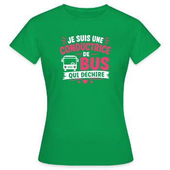 Conductrice de bus qui déchire - T-shirt Femme - vert - Devant - AI Model Female 172 dark (172cm)