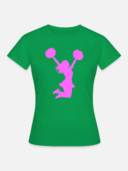 Pink Cheerleader Silhouette - Frauen T-Shirt - Kelly Green