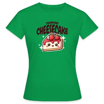 Gâteau au fromage Kawaii sucré fraise - T-shirt Femme - vert - Devant - AI Model Female 172 dark (172cm)