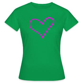 Idée cadeau Pink Heart Love in Love - T-shirt Femme - vert - Devant - AI Model Female 172 dark (172cm)