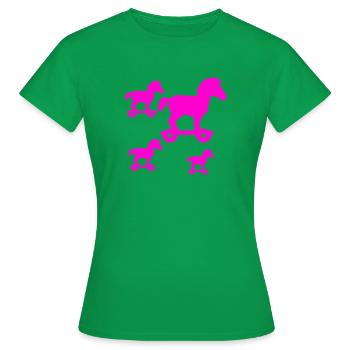 Chevaux - T-shirt Femme - vert - Devant - AI Model Female 172 dark (172cm)