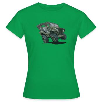 Willys MB véhicule tout-terrain avec toit souple | RCCX - T-shirt Femme - vert - Devant - AI Model Female 172 dark (172cm)