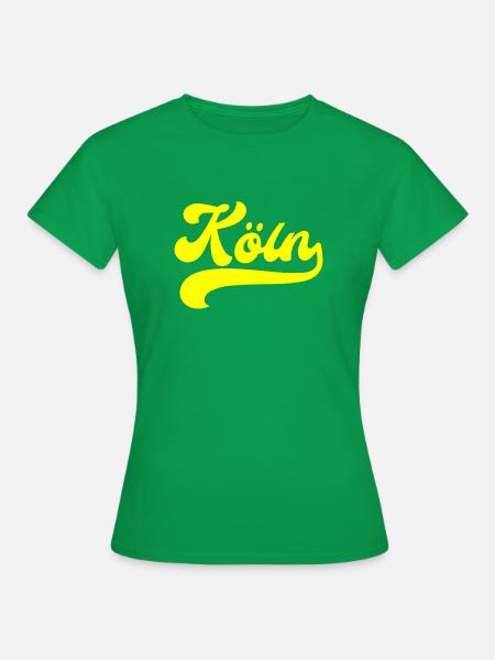 Köln gelber Schriftzug - Frauen T-Shirt - Kelly Green
