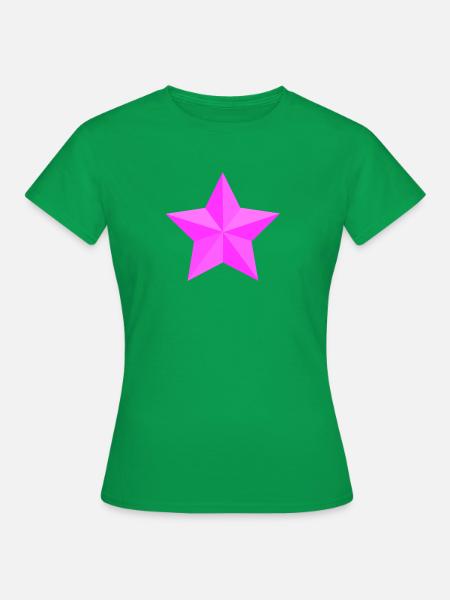 Geometrische Pink Star - Frauen T-Shirt - Kelly Green