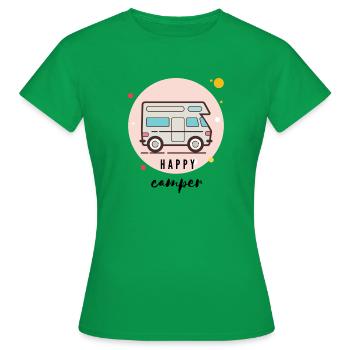 T-shirt camping-car heureux - Van Life- voyage - T-shirt Femme - vert - Devant - AI Model Female 172 dark (172cm)