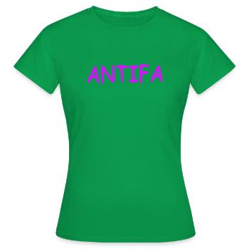 Antifa - lilac - Women's T-Shirt - kelly green - Front - AI Model Female 172 dark (172cm)