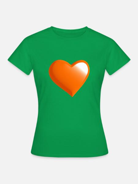 Herz orange Geschenkidee - Frauen T-Shirt - Kelly Green