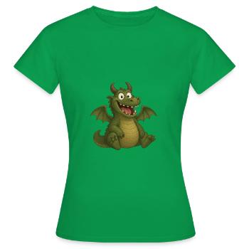 Drache - Frauen T-Shirt - Kelly Green - Vorne - AI Model Female 172 dark (172cm)