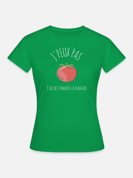 J'peux pas j ai des tomates a planter - T-shirt Femme - vert