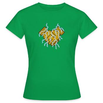 Poignée de main - T-shirt Femme - vert - Devant - AI Model Female 172 dark (172cm)
