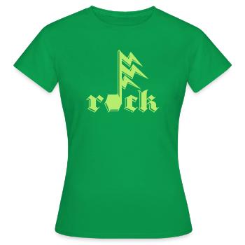 Amplified Music: Rock - Women's T-Shirt - kelly green - Front - AI Model Female 172 dark (172cm)