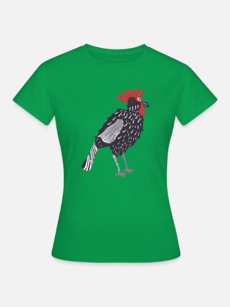 Hahn Holzschnitt - Frauen T-Shirt - Kelly Green