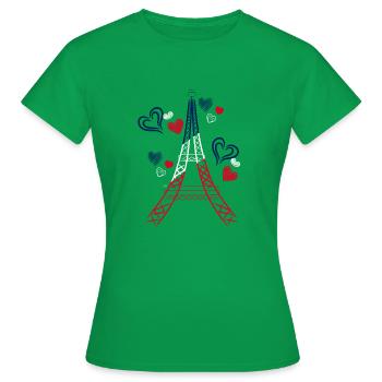 Tour Eiffel - T-shirt Femme - vert - Devant - AI Model Female 172 dark (172cm)