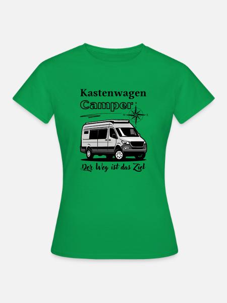 Camper-Kastenwagen Wohnmobil Spruch + Motiv - Frauen T-Shirt - Kelly Green